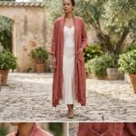 Kasın Keten Karışımlı Oversize Uzun Kimono