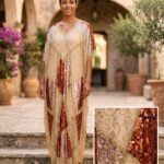 Kadın İşlemeli Lüks Kaftan Elbise