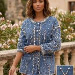 Kadın Stella İşlemeli Denim Ceket