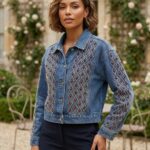 Kadın Taş İşlemeli Denim Ceket