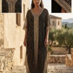 Kadın İşlemeli Lüks İthal Kaftan Elbise
